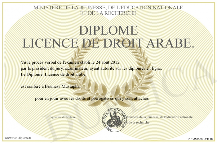 diplome licence droit